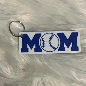 Baseball mom keychain
