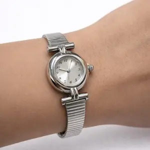 Silver Circle Belle Watch - Adjustable Fit for All Wrist Sizes, Versatile Everyday Wear, Elegant Gold Finish, Ideal for Work School & Errands