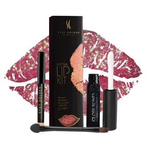 Stay Golden Cosmetics So Fairy Glitter Lip Kit - Cosmetic Grade Glitter Makeup for Lips, Long Lasting, Transfer & Smudge Proof for Bachelorette Party, Birthday & Concert Make Up for Women - 3oz