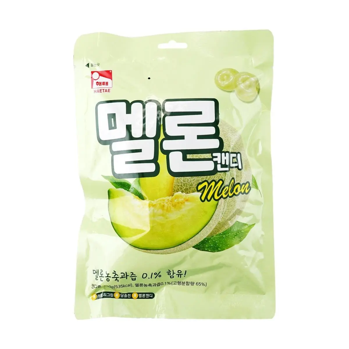 HAITAI Korean Melon Hard Candy 130g - Real Fruit Juice Sweet Snack