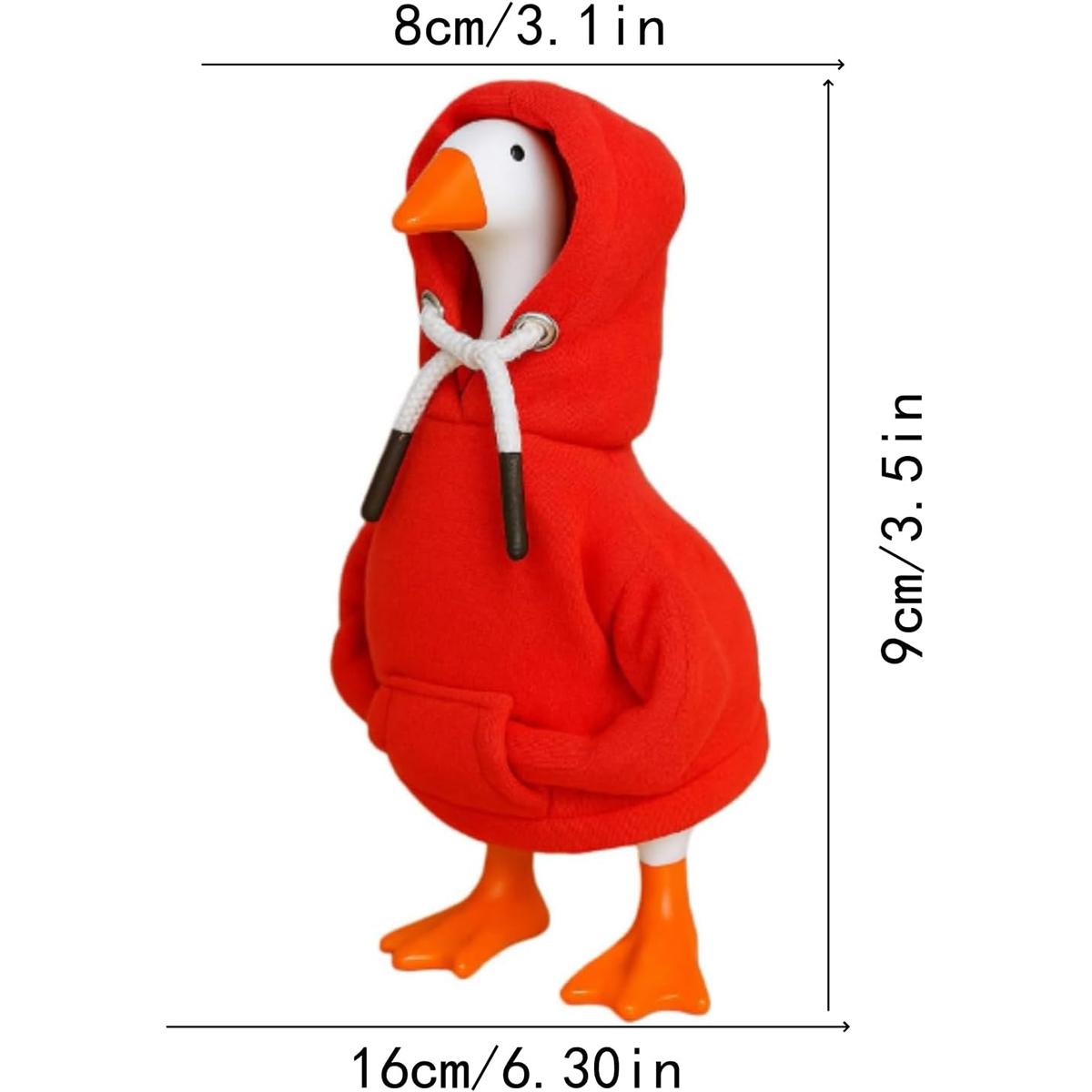 7 Inch Desk Goose Hoodies Mini Porch Goose Outfits Adjustable Tabletop Accessories for Magnetic Goose Key Holder Cute Home Decor Perfect Housewarming Gift