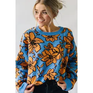 The Monticello Patterned Sweater in Blue