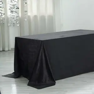 Premium Velvet Rectangle Tablecloth 90"x156" Black - Soft Textured Feel Reusable Seamless Table Cover