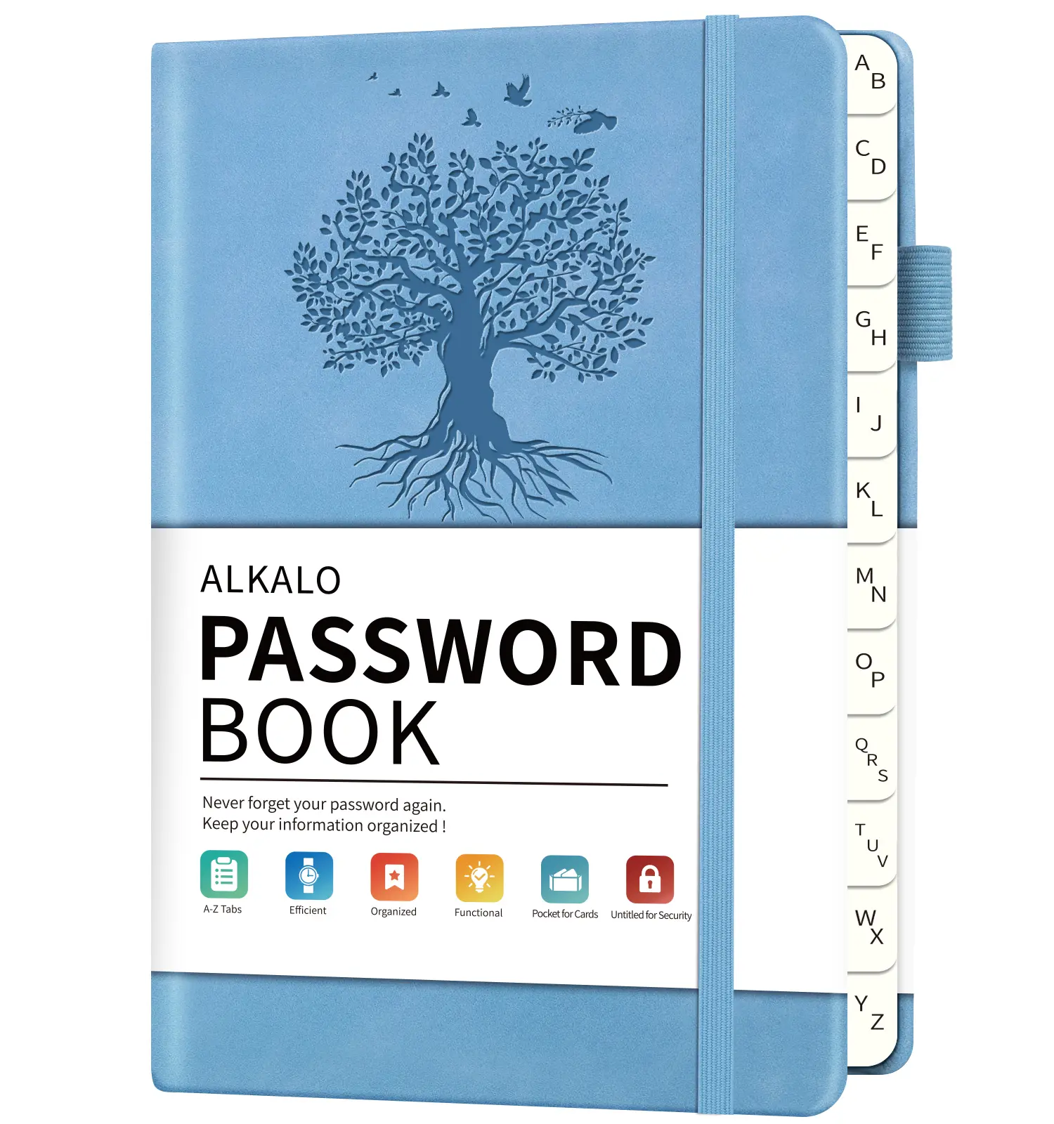 Password Book with Alphabetical Tabs, Password Keeper Book, 160 Pages/100GSM Hardcover Notebook, Password Organizer for Internet Website Address Login