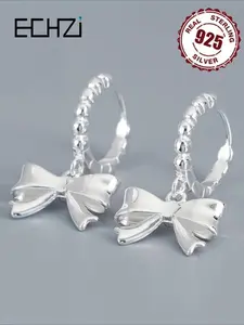 925 Sterling Silver Cute Bowknot Design Dangle Earrings, Fashionable Jewelry for Women, Trendy All-match & Exquisite Jewelry for Birthday Gift