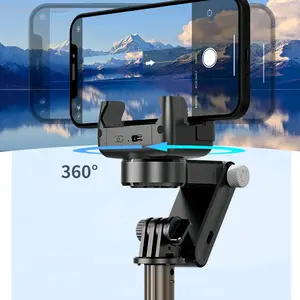 Gimbal Auto Face Tracking gimbal  Combo Pack with Extendable Selfie Stick Tripod, Remote Control and 2 LED Lights for Smartphone Photography - Holder, Camera gimbal