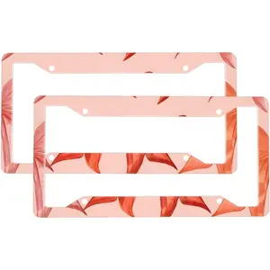 Red Bow License Plate Frames for Women Men 2 Pack Universal Aluminum Car License Plate Cover Holders with 4 Holes and Screws Car Accessories Decorative ﻿