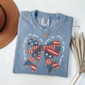 (FAUX PATCHWORK-PRINT) Comfort Colors Faux Patchwork 250 Years Of Freedom Shirt, USA Anniversary Shirt, 4th of July Shirt, Print Only—Not a Patch - HARSIN