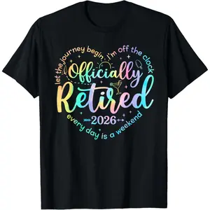 Retro Officially Retired 2026 Heart Funny Retirement Women T-Shirt