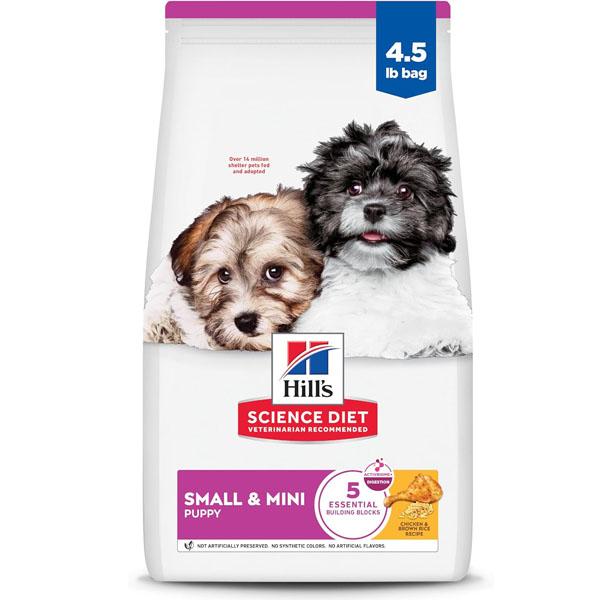 Hill's Science Diet Puppy Small & Mini Breeds Dry Dog Food, Chicken, Brown Rice, & Barley, 4.5 lb Bag