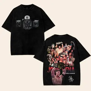Retro Vintage John Cena 17 x World Champion Oversize Unisex Acid Wash Tee – WWE Legend Streetwear, crafted for fearless icons Cotton graphic tee t-shirt oversized unisex classic fan gift top Fabric Menswear casual wrestling shirt wwe fan cenashirt
