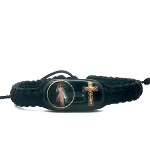 Divine Mercy Black Handmade Bracelet