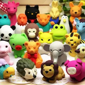 60Pcs Animal Erasers Desk Pets for Kids Bulk Puzzle Eraser Toys Gifts for Classroom Prizes Game Reward Treasure Box Easter Egg Fillers Goodie Bag Stuffers Party Favors
