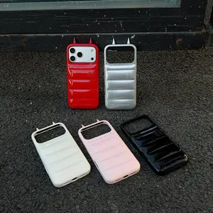 Y2K Devil Horns Leather Case for iPhone 17 Pro Max 16 15 14 - Trendy Streetwear Aesthetic, Shockproof Soft Edge, Matte Finish Protective Cover puffer case
