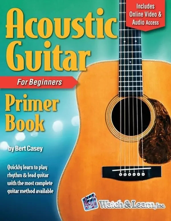 Used Acoustic Guitar Primer Book for Beginners - Instrument Guide, Lightweight Softcover, Includes Online Video & Audio Access by Bert Casey (English), Paperback