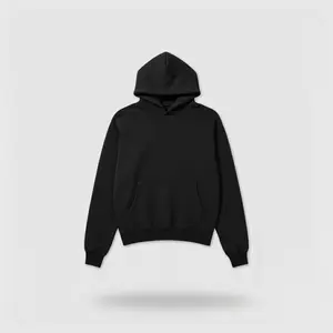 New Black Oversized Hoodie - 480 GSM Heavyweight Cotton, Relaxed Fit, Kangaroo Pocket, Streetwear Essential