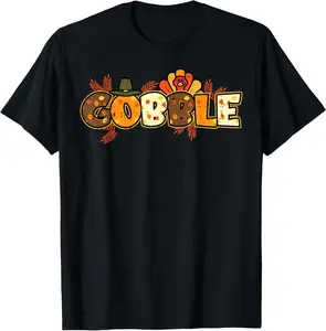 [100% Cotton] Gobble Turkey Cute Happy Thanksgiving Day Men Women T-Shirt