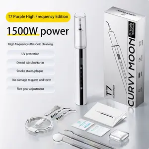 CURVY MOON Oral Plaque/Tartar Remover, Tartar Removal Teeth Cleaning Kit with LED Light and 5 Adjustable Modes Cleansing Toothbrush Water Proof