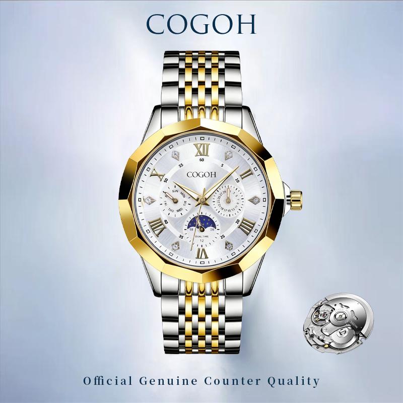 【Valentine’s Gift for Husband】new multifunctional luxury Moon Phase Master Men's Watch, equipped with original Swiss movement,  mechanical style, sapphire crystal, stainless steel strap, and luminous waterproof design.