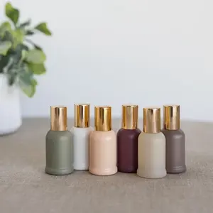 Home Of The Wise - Essential Oil Roller Bottles (Lux) - 6 Pack - Gold Tops with Clay Colored Glass Bottles