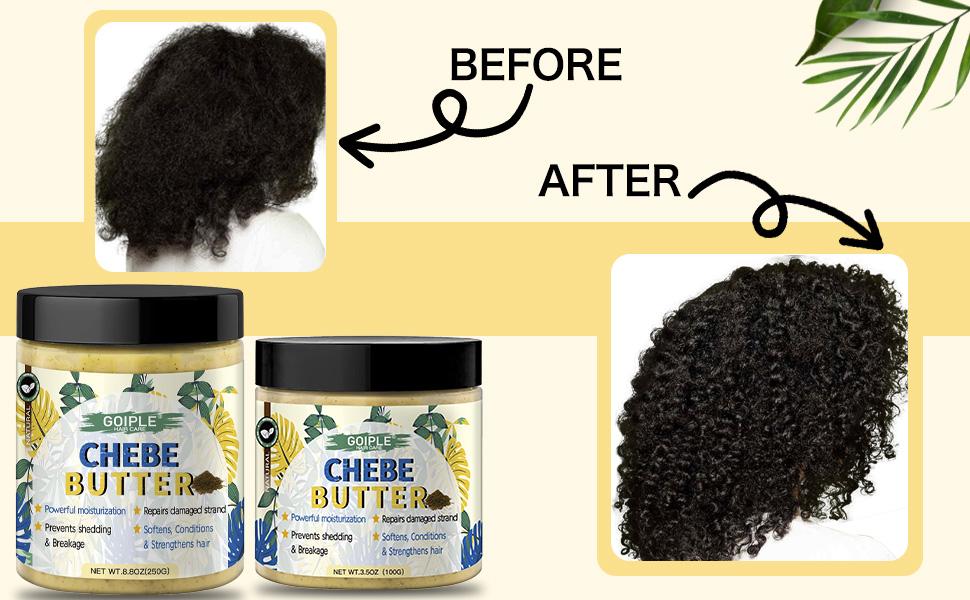 Chebe Hair Butter for Growth and Thickening Deep Moisturizing Hair Grease Natural Conditioner for All Hair Types Shampoo Blend,2 Pack,valentine's day gifts for her/him,valentine's day gifts for her/him