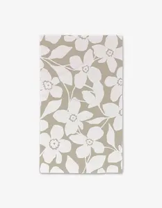 Big Tan Flowers Geometry Luxe Towel