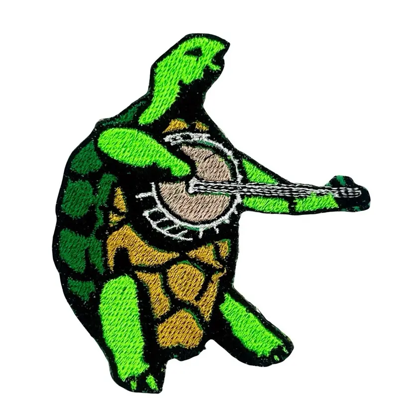 Grateful Terrapin Turtle Iron-On Embroidery Patch, Adorable Underwater Charm Sewing Accessory for All Ages