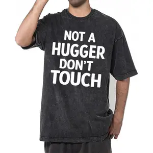 Introvert Statement Tee – Washed T-shirt Not A Hugger Don't Touch Design