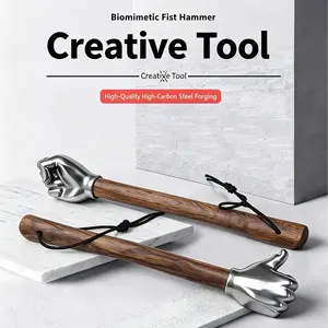 Trendy Fist Design Hammer – Premium Stainless Steel & Ergonomic Wooden Handle – Dual-Style for DIY, Camping & Home Repairs – Perfect Gift for Men & DIY Enthusiasts Multi-Function Electrician Tool Set Ratcheting Metric and SAE Wrench