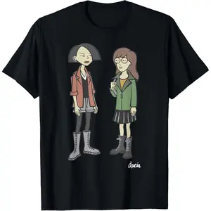 Daria Full Body Jane Daria Chillin Graphic T-Shirt T-Shirt Menswear Top unisex sweatshirt girlfriend character  tees Womenswear Streetwear Tropical Round Neck