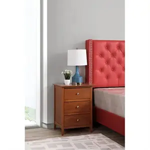Daniel 19'' W Nightstand - 3-Drawer with Veneer Surface, Dove Tail Drawer Construction, Tuck Away Clutter, and Tarnishing Resistance