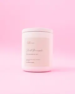 Glow Heritage Brand Sweet Pineapple Wooden Wick Candle Aromatic Scented Decor Fragrance for Cozy Nature Ornaments