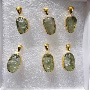 Moldavite Gold Pendant