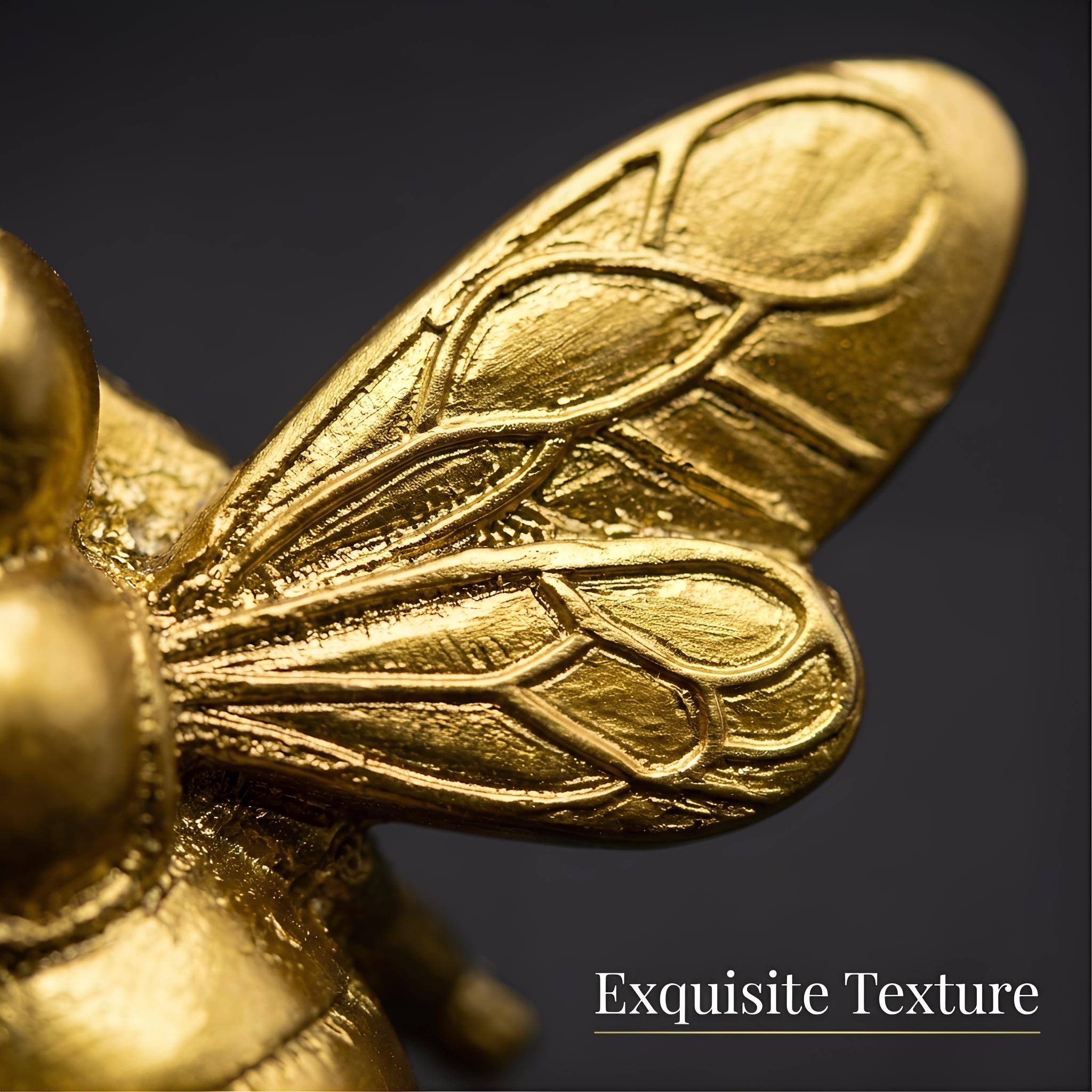 Vintage gold bee wall sculpture, resin bumblebee art piece for gallery walls, classic-style office study decoration, creative nature-inspired home decor, sophisticated room aesthetic, 1 pc bee ornament