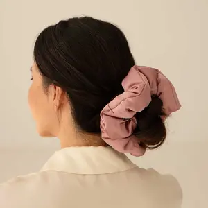 Padded Silk Scrunchie - Damask Rose Padded Silk Scrunchie - Damask Rose