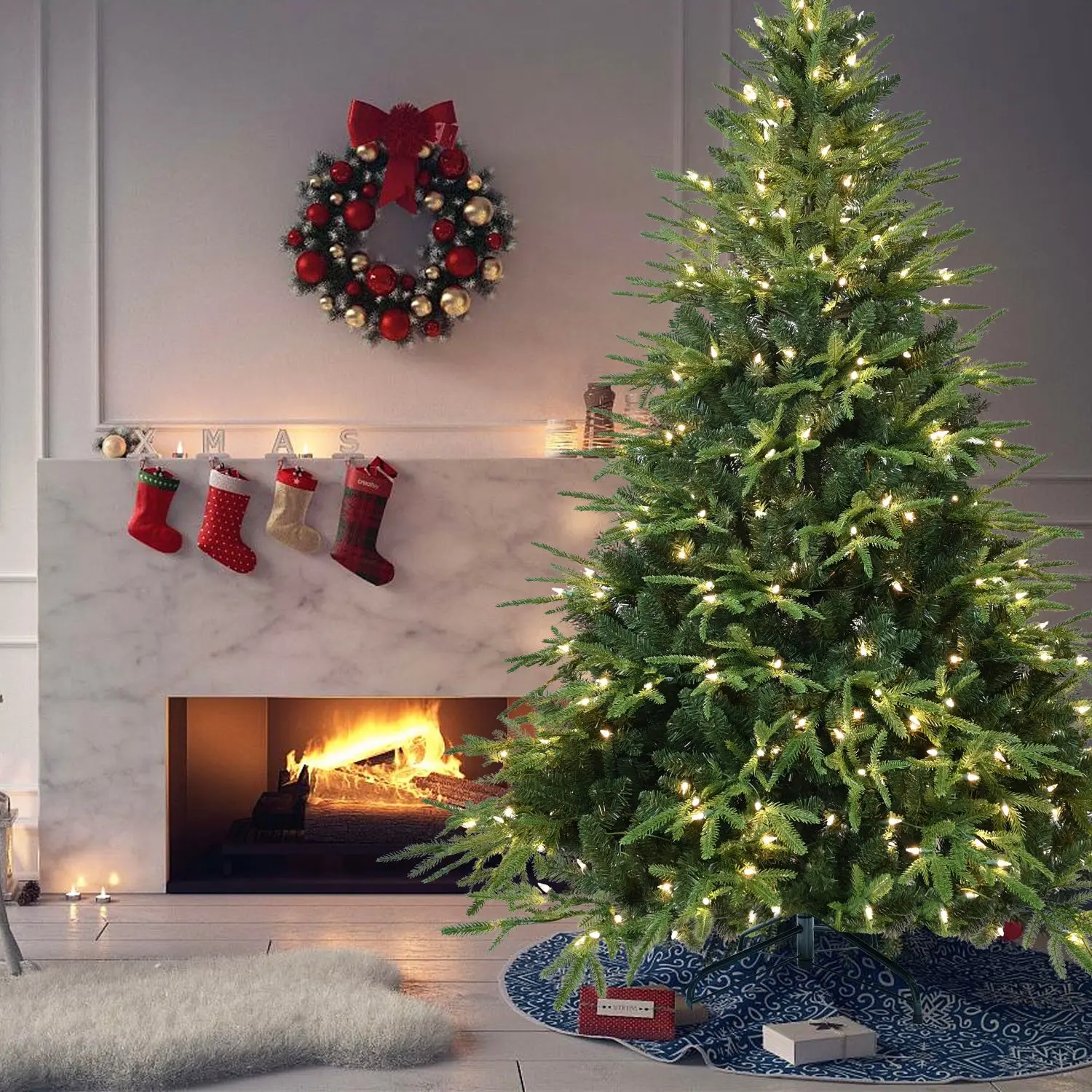 Pre-Lit Lush Artificial Christmas Tree