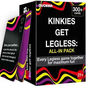 QUOKKA Kinkies Get Legless All-in Pack – 3 Adult Card Games in One Box - Party Challenges with 300+ Cards