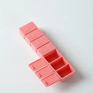 1 Weekly Pill Organizer, 1/2/3 Counts Small Multi-grid Travel Pill Organizer, Storage Box with Lid, Summer Gift Ideas, Room Accessories, Home Decor