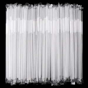 [Individually Wrapped] 100 count Clear Flexible Plastic Straws, Disposable Bendy Straws, 10.2" Long and 0.23'' Diameter,