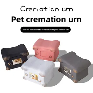 SoPets Pet Cremation Urn for Dogs Cats Personalized Memorial Box for Ashes with Secure Lid and Engraving Plate to Honor Your Beloved Pet Angel