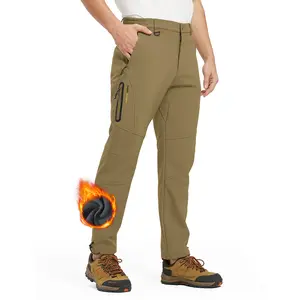 YSENTO Men's Waterproof Hiking Walking Trousers,Mens Winter Warm Ski Trousers,Drawstring Adjustable Ankle Fleece Lined Outdoor Pants