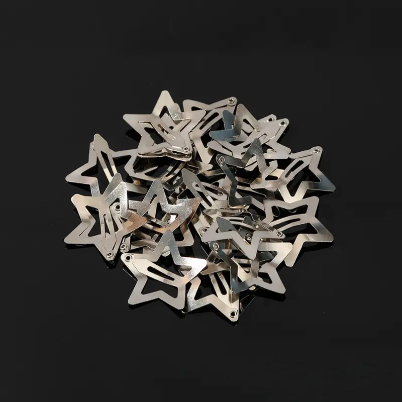 20pcs 3cm Alloy Star Fun Set Hair Clips, Cute Plain Design, All Seasons Accessory, Perfect for Everyday Use, Durable and Stylish