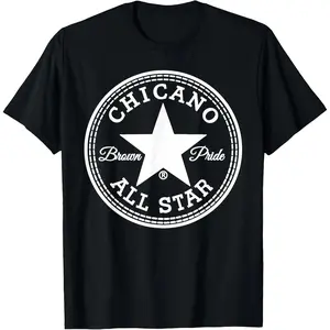 Chicano Brown, Chicano Clothing, Mexican Clothes, Chicano Style Art Graphic T-Shirt for Men & Women, Gangster Clothes Lowrider Art