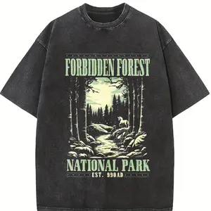 Forbidden Forest Shirt, Bookish T-Shirt, Wizarding School Tshirt, National Park Wizard Shirt, Thrifted Aesthetic Reader Gift