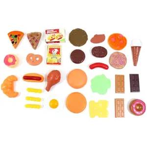 AZ Trading & Import PS38 Fast Food & Dessert Play Food Cooking Set for Kids - 30 Pieces