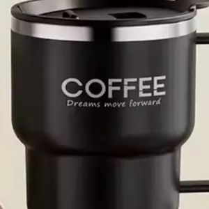 (BLACK)  Coffee Mug - Stainless Steel Travel Cup with Lid, Reusable and Portable Drinkware