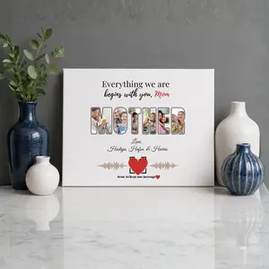 Custom Photo frame canvas for wall display personalized picture design for mom