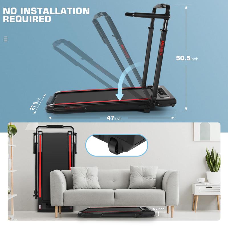 【New Year Special Offer】8-in-1 Under Desk Treadmill Walking Pad - Adjustable Height & Incline,  Foldable Home Treadmill with 3 Control Modes, 350lbs Capacity, No Assembly Required