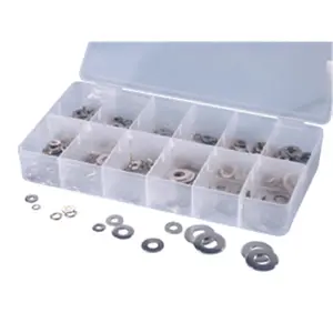 212 MAIN 350-Pc Stainless Steel Lock-Flat Washer Assortment, Hardware Fastener