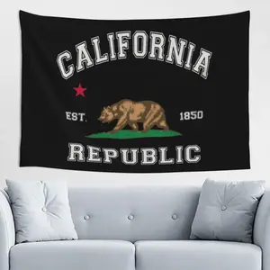 60in x 40in Kkaingg Republic Of California State Flag Tapestry Wall Hanging Tapestry Wall Tapestry for Bedroom Aesthetic Tapestry Hippie Tapestry 60x40in